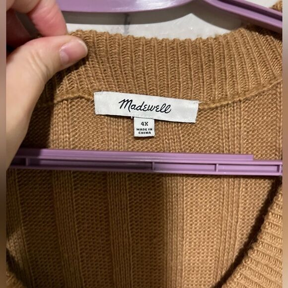 Madewell color block ribbed sweater dress in cream - Picture 4 of 7